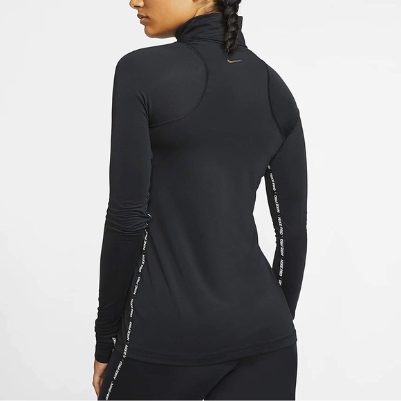 NIKE PRO DRI-FIT SET LONG SLEEVE BLACK WHITE CONTRAST GOLD SIZE M - Picture 3 of 3